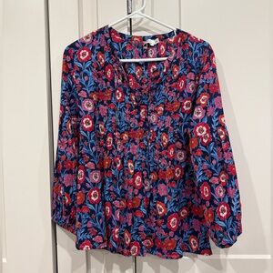 Vineyard Vines Red and Blue Floral Blouse